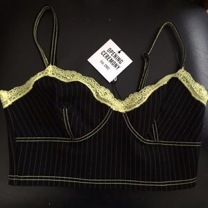 Opening Ceremony Pinstripe Bra Top